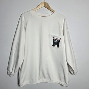 Disney Designs  White terry Cloth sailing Mickey Pocket Sweatshirt Size L/XL